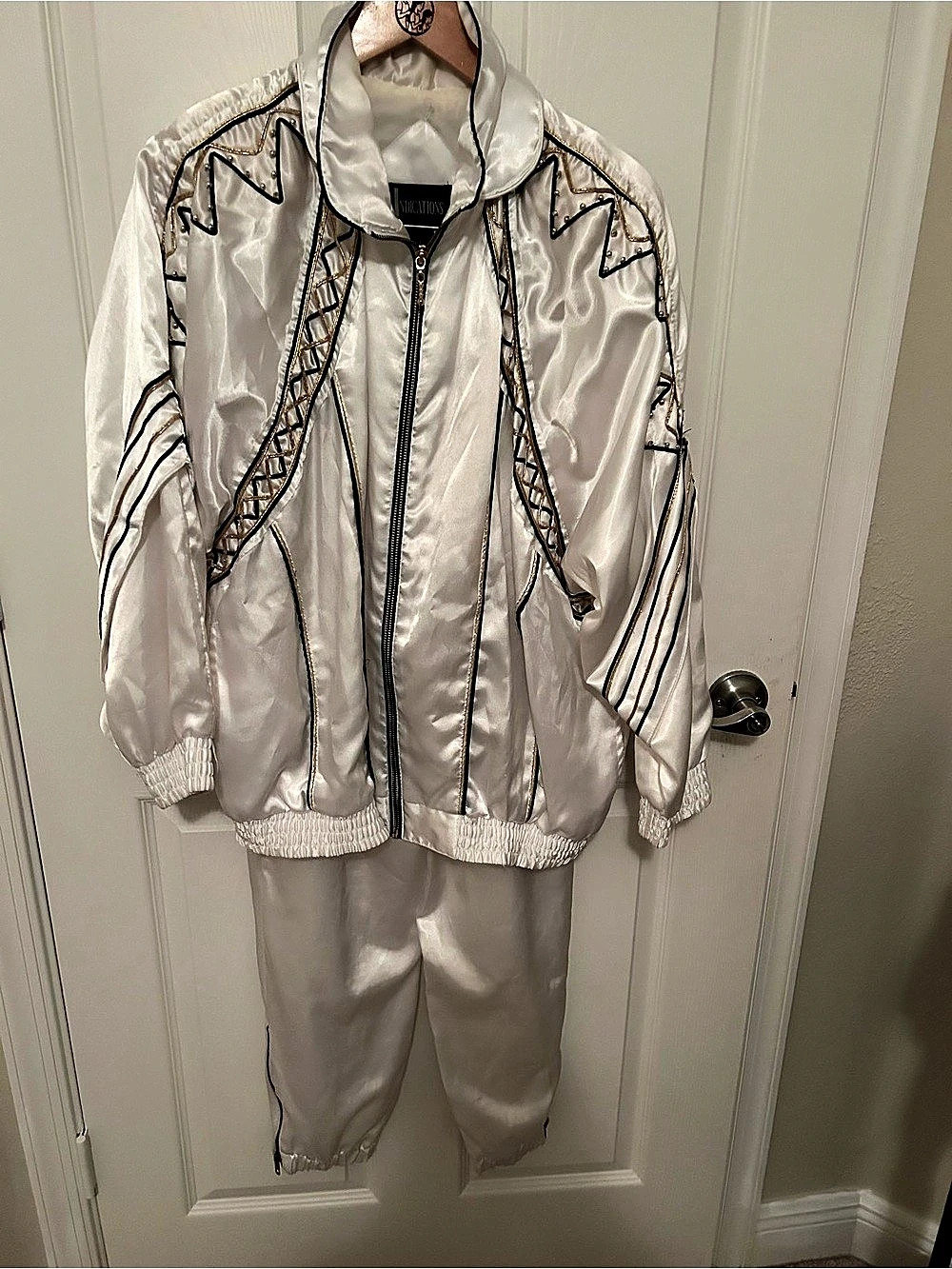 Indications White Track Jacket Set Size Medium